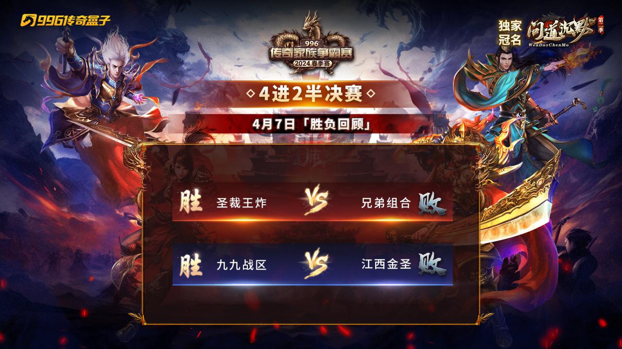 996传奇家族争霸赛春季赛4进2半决赛第一场比分公示
